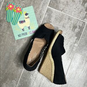Toms Black and Tan Wedge Shoes